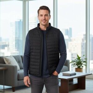 Core 365 Warm Logik Men's XL Carbon Black Vest Full Zip Puffer with Pockets NWT